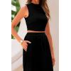 imagePRETTYGARDEN 2 Piece Sets for Women Summer Casual 2025 Spring Sleeveless Tank Ribbed Travel Vacation Lounge Wear OutfitsBlack