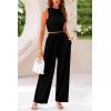 imagePRETTYGARDEN 2 Piece Sets for Women Summer Casual 2025 Spring Sleeveless Tank Ribbed Travel Vacation Lounge Wear OutfitsBlack