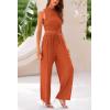 imagePRETTYGARDEN 2 Piece Sets for Women Summer Casual 2025 Spring Sleeveless Tank Ribbed Travel Vacation Lounge Wear OutfitsBrick Red