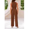 imagePRETTYGARDEN 2 Piece Sets for Women Summer Casual 2025 Spring Sleeveless Tank Ribbed Travel Vacation Lounge Wear OutfitsBrown
