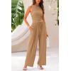 imagePRETTYGARDEN 2 Piece Sets for Women Summer Casual 2025 Spring Sleeveless Tank Ribbed Travel Vacation Lounge Wear OutfitsCamel