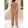 imagePRETTYGARDEN 2 Piece Sets for Women Summer Casual 2025 Spring Sleeveless Tank Ribbed Travel Vacation Lounge Wear OutfitsCamel