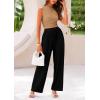 imagePRETTYGARDEN 2 Piece Sets for Women Summer Casual 2025 Spring Sleeveless Tank Ribbed Travel Vacation Lounge Wear OutfitsCamel Black