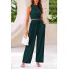imagePRETTYGARDEN 2 Piece Sets for Women Summer Casual 2025 Spring Sleeveless Tank Ribbed Travel Vacation Lounge Wear OutfitsDark Green