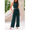 imagePRETTYGARDEN 2 Piece Sets for Women Summer Casual 2025 Spring Sleeveless Tank Ribbed Travel Vacation Lounge Wear OutfitsDark Green