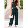 imagePRETTYGARDEN 2 Piece Sets for Women Summer Casual 2025 Spring Sleeveless Tank Ribbed Travel Vacation Lounge Wear OutfitsDark Green