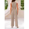imagePRETTYGARDEN 2 Piece Sets for Women Summer Casual 2025 Spring Sleeveless Tank Ribbed Travel Vacation Lounge Wear OutfitsKhaki