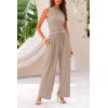 imagePRETTYGARDEN 2 Piece Sets for Women Summer Casual 2025 Spring Sleeveless Tank Ribbed Travel Vacation Lounge Wear OutfitsKhaki