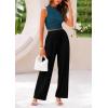 imagePRETTYGARDEN 2 Piece Sets for Women Summer Casual 2025 Spring Sleeveless Tank Ribbed Travel Vacation Lounge Wear OutfitsLake Blue Black