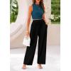 imagePRETTYGARDEN 2 Piece Sets for Women Summer Casual 2025 Spring Sleeveless Tank Ribbed Travel Vacation Lounge Wear OutfitsLake Blue Black