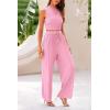 imagePRETTYGARDEN 2 Piece Sets for Women Summer Casual 2025 Spring Sleeveless Tank Ribbed Travel Vacation Lounge Wear OutfitsLight Pink