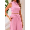 imagePRETTYGARDEN 2 Piece Sets for Women Summer Casual 2025 Spring Sleeveless Tank Ribbed Travel Vacation Lounge Wear OutfitsLight Pink
