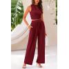 imagePRETTYGARDEN 2 Piece Sets for Women Summer Casual 2025 Spring Sleeveless Tank Ribbed Travel Vacation Lounge Wear OutfitsWine Red