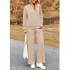 imagePRETTYGARDEN Womens 2 Piece Outfits Casual Long Sleeve Pullover Tops and Wide Leg Pants Knitted Lounge SetsApricot