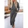 imagePRETTYGARDEN Womens 2 Piece Outfits Casual Long Sleeve Pullover Tops and Wide Leg Pants Knitted Lounge SetsGrey