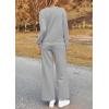 imagePRETTYGARDEN Womens 2 Piece Outfits Casual Long Sleeve Pullover Tops and Wide Leg Pants Knitted Lounge SetsLight Grey