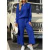 imagePRETTYGARDEN Womens 2 Piece Outfits Casual Long Sleeve Pullover Tops and Wide Leg Pants Knitted Lounge SetsRoyal Blue