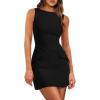 imagePRETTYGARDEN Womens 2025 Formal Sleeveless Summer Dresses Boat Neck Zipper Bodycon A Line Business Work Mini DressBlack