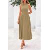 imagePRETTYGARDEN Spring Casual Dresses for Women 2025 Summer Business Work Midi Sleeveless A Line Pleated Cocktail DressCamel