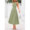 imagePRETTYGARDEN Spring Casual Dresses for Women 2025 Summer Business Work Midi Sleeveless A Line Pleated Cocktail DressMist Green