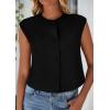 imagePRETTYGARDEN Womens Suit Vest Crop Tops 2025 Summer Dressy Business Casual Work Office Clothes Trendy Blazer WaistcoatBlack