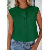 imagePRETTYGARDEN Womens Suit Vest Crop Tops 2025 Summer Dressy Business Casual Work Office Clothes Trendy Blazer WaistcoatGreen