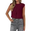 imagePRETTYGARDEN Womens Suit Vest Crop Tops 2025 Summer Dressy Business Casual Work Office Clothes Trendy Blazer WaistcoatWine Red