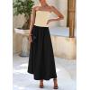 imagePRETTYGARDEN Womens 2025 Spring Strapless Maxi Dresses Patchwork Long Flowy Pockets Elegant Going Out Summer Tube Top DressApricot Black
