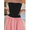 imagePRETTYGARDEN Womens 2025 Spring Strapless Maxi Dresses Patchwork Long Flowy Pockets Elegant Going Out Summer Tube Top DressPink