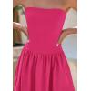 imagePRETTYGARDEN Womens 2025 Spring Strapless Maxi Dresses Patchwork Long Flowy Pockets Elegant Going Out Summer Tube Top DressRose Red