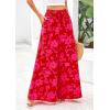 imagePRETTYGARDEN Womens 2025 Summer Flowy Wide Leg Palazzo Pants Dressy Casual Elastic High Waisted Pockets Boho Beach TrousersFloral Red Pink