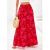 imagePRETTYGARDEN Womens 2025 Summer Flowy Wide Leg Palazzo Pants Dressy Casual Elastic High Waisted Pockets Boho Beach TrousersFloral Red Pink
