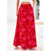 imagePRETTYGARDEN Womens 2025 Summer Flowy Wide Leg Palazzo Pants Dressy Casual Elastic High Waisted Pockets Boho Beach TrousersFloral Red Pink