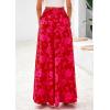 imagePRETTYGARDEN Womens 2025 Summer Flowy Wide Leg Palazzo Pants Dressy Casual Elastic High Waisted Pockets Boho Beach TrousersFloral Red Pink