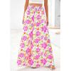 imagePRETTYGARDEN Womens 2025 Summer Flowy Wide Leg Palazzo Pants Dressy Casual Elastic High Waisted Pockets Boho Beach TrousersFloral White Purple