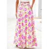 imagePRETTYGARDEN Womens 2025 Summer Flowy Wide Leg Palazzo Pants Dressy Casual Elastic High Waisted Pockets Boho Beach TrousersFloral White Purple