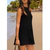 imagePRETTYGARDEN Womens Crochet Coverups 2025 Summer Sleeveless Knit Beach Vacation Resort Bathing Suit Swimwear Cover Up DressBlack