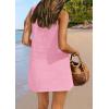 imagePRETTYGARDEN Womens Crochet Coverups 2025 Summer Sleeveless Knit Beach Vacation Resort Bathing Suit Swimwear Cover Up DressPink
