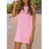 imagePRETTYGARDEN Womens Crochet Coverups 2025 Summer Sleeveless Knit Beach Vacation Resort Bathing Suit Swimwear Cover Up DressPink