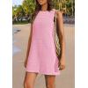 imagePRETTYGARDEN Womens Crochet Coverups 2025 Summer Sleeveless Knit Beach Vacation Resort Bathing Suit Swimwear Cover Up DressPink