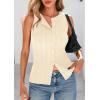 imagePRETTYGARDEN Womens Ribbed Tank Tops Summer 2025 Open Front Button Down Sleeveless Shirts Going Out Spring Fashion Vest TopsApricot