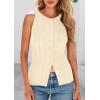 imagePRETTYGARDEN Womens Ribbed Tank Tops Summer 2025 Open Front Button Down Sleeveless Shirts Going Out Spring Fashion Vest TopsApricot