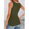 imagePRETTYGARDEN Womens Ribbed Tank Tops Summer 2025 Open Front Button Down Sleeveless Shirts Going Out Spring Fashion Vest TopsArmy Green