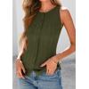 imagePRETTYGARDEN Womens Ribbed Tank Tops Summer 2025 Open Front Button Down Sleeveless Shirts Going Out Spring Fashion Vest TopsArmy Green