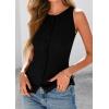 imagePRETTYGARDEN Womens Ribbed Tank Tops Summer 2025 Open Front Button Down Sleeveless Shirts Going Out Spring Fashion Vest TopsBlack