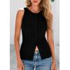 imagePRETTYGARDEN Womens Ribbed Tank Tops Summer 2025 Open Front Button Down Sleeveless Shirts Going Out Spring Fashion Vest TopsBlack
