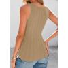 imagePRETTYGARDEN Womens Ribbed Tank Tops Summer 2025 Open Front Button Down Sleeveless Shirts Going Out Spring Fashion Vest TopsCamel