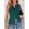 imagePRETTYGARDEN Womens Ribbed Tank Tops Summer 2025 Open Front Button Down Sleeveless Shirts Going Out Spring Fashion Vest TopsDark Green