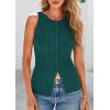 imagePRETTYGARDEN Womens Ribbed Tank Tops Summer 2025 Open Front Button Down Sleeveless Shirts Going Out Spring Fashion Vest TopsDark Green