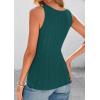 imagePRETTYGARDEN Womens Ribbed Tank Tops Summer 2025 Open Front Button Down Sleeveless Shirts Going Out Spring Fashion Vest TopsDark Green
